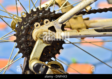 Bicycle dirty chain Stock Photo