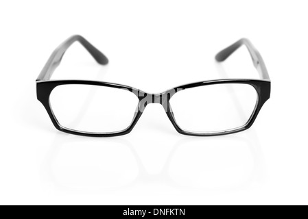 Classical black glasses isolated on white background Stock Photo