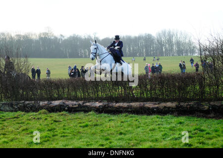 Quorn, Leicestershire, UK. 26th Dec, 2013. Riders taking part in the Quorn boxing day hunt meeting in Quorn, Leicestershire. Credit:  Ian Francis/Alamy Live News Stock Photo