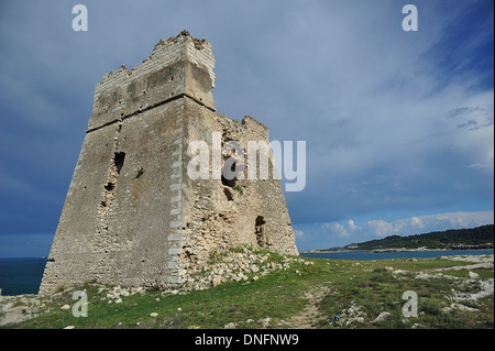 Sfinale Lookout tower, Peschici sul Gargano, Gargano National Park, Foggia, Puglia, Italy Stock Photo