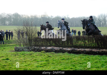 Quorn, Leicestershire, UK. 26th Dec, 2013. Riders taking part in the Quorn boxing day hunt meeting in Quorn, Leicestershire. Credit:  Ian Francis/Alamy Live News Stock Photo