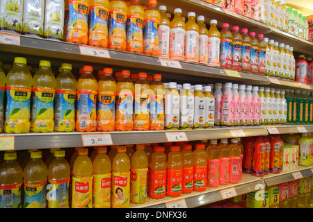 Display of fruit juices in a supermarket Stock Photo, Royalty Free ...