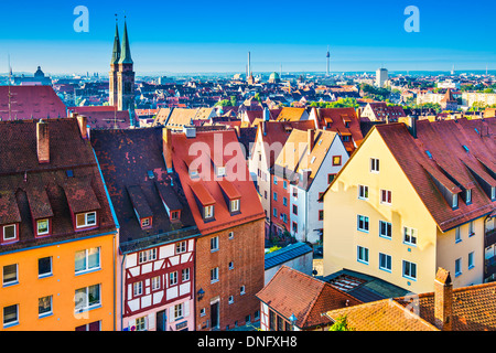 Skyline of historic Nuremberg, Germany Stock Photo