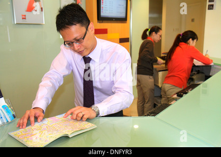 Hong Kong China,HK,Asia,Chinese,Oriental,Island,North Point,Java Road,Ibis North Point,hotel,hotel,hotels,hospitality,lobby,front desk check in recept Stock Photo