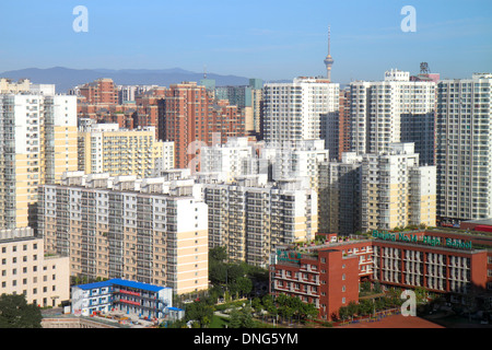 Beijing China,Chinese,Xicheng District,Guang An Men Nei Da Jie,Guanganmen Outer Street,aerial overhead view from above,residential condominium,residen Stock Photo