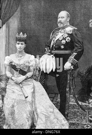Edward VII or Albert Edward, 1841 - 1910, King of the United Kingdom and Emperor of India and his wife, Alexandra of Denmark, 18 Stock Photo