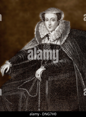 Portrait of Mary Stuart or Mary I. 1542 - 1587, Queen of Scotland and France Stock Photo