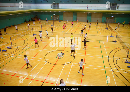 Hong Kong China,HK,Asia,Chinese,Oriental,Island,Central,Hong Kong Park Sports Centre,center,badminton courts,indoor,gymnasium,Asian girl girls,youngst Stock Photo