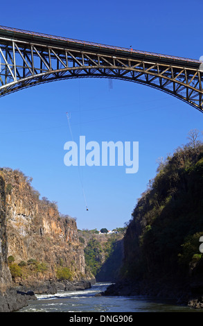 Bridge between Zambia and Zimbabwe Stock Photo