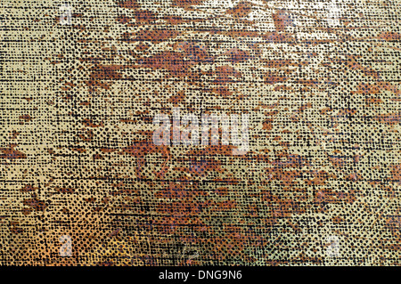 Halftone Texture - old metal plate with print traces. Stock Photo