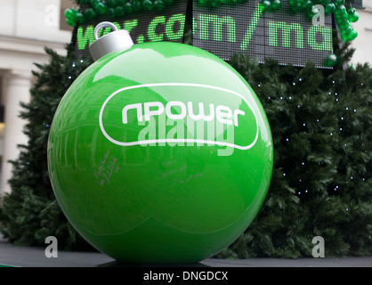 Christmas time in London Decorations npower Stock Photo