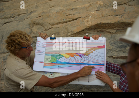 geologist in the field (oman mountains) Stock Photo