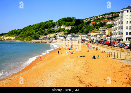 The seafront and beach of the seaside town of Ventnor, Isle of Wight, England, UK. Stock Photo
