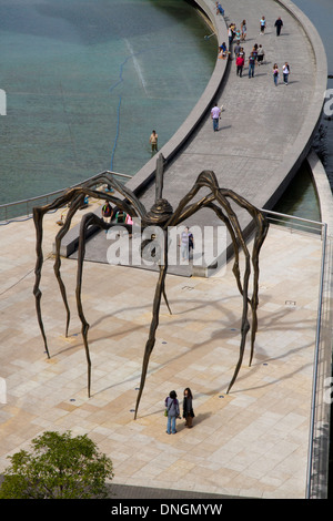 Bilbao Spider sculpture called Maman by Louise Bourgeois Guggenheim Museum, Basque country, Vizcaya district, northern  Spain Stock Photo