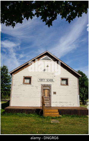 Yorty School in Chaplin Creek Historic Site, a restored village near to Franklin Grove, Illinois, a town along the Lincoln HIghw Stock Photo
