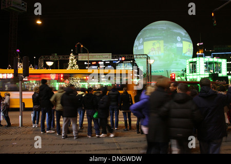 City center Copenhagen, Denmark, during the COP21 against climate change. Stock Photo