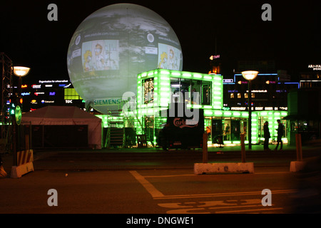 City center Copenhagen, Denmark, during the COP21 against climate change. Stock Photo