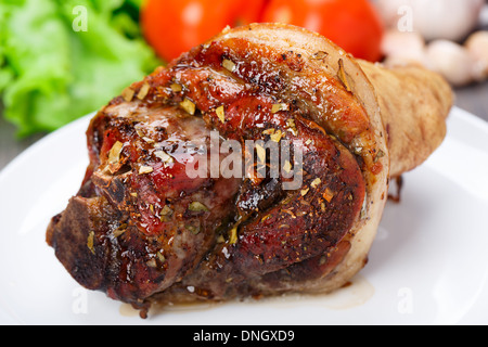 Baked pork leg Stock Photo