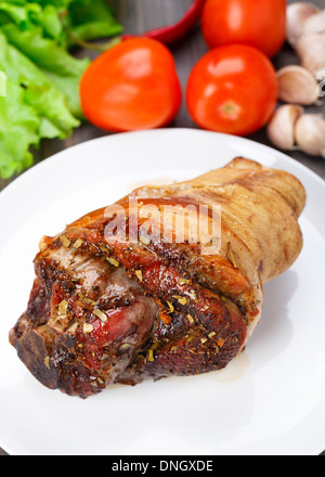 Baked pork leg Stock Photo