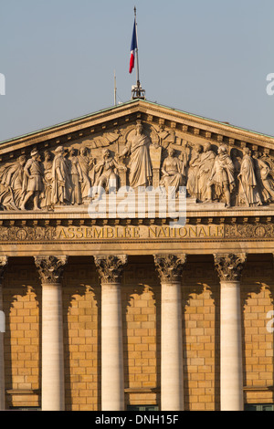 NATIONAL ASSEMBLY (PARLIAMENT), PALAIS BOURBON, HOUSE OF REPRESENTATIVES, 7TH ARRONDISSEMENT, PARIS, FRANCE Stock Photo