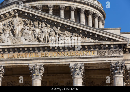 THE PANTHEON, SITUATED ON PLACE DU PANTHEON ON THE SAINTE-GENEVIEVE MOUNTAIN IN THE HEART OF THE LATIN QUARTER. IT HONOURS ILLUSTRIOUS PEOPLE WHO HAVE MARKED THE HISTORY OF FRANCE, 5TH ARRONDISSEMENT, PARIS (75), FRANCE Stock Photo