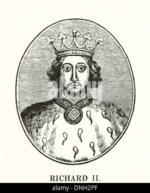 Richard II (6 January 1367 – ca. 14 February 1400) was King of England from 1377 until he was deposed in 1399 Stock Photo