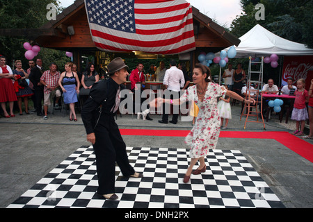 PIN-UP EVENING, VINTAGE 50S MAKEOVER, SEPT. 8, 2012, SAVOY, FRANCE Stock Photo