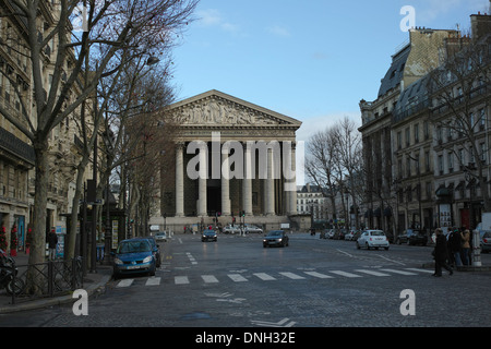 The Rue Royale (created 1732), in Paris, France, with la Madeleine church in distance. Stock Photo