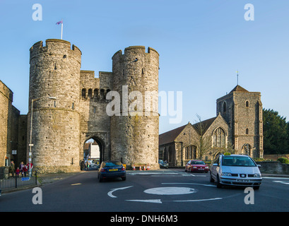 Westgate Towers Canterbury Kent Medieval Gateway Stock Photo
