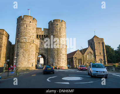 Westgate Towers Canterbury Kent Medieval Gateway Stock Photo