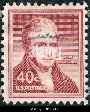USA - CIRCA 1955: Postage stamps printed in USA, shows the fourth Chief Justice, John James Marshall, circa 1955 Stock Photo