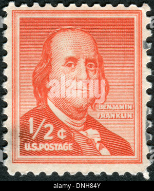 Portrait of 6th President of Pennsylvania, the founder of the United States, Benjamin Franklin by Joseph Duplessis Stock Photo