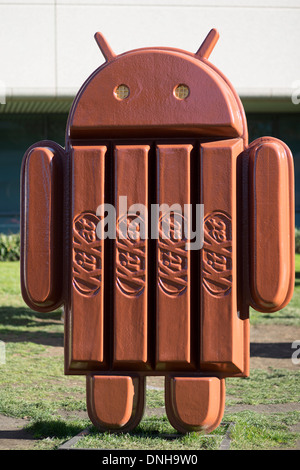 Google statues on Google's Mountain View campus. Stock Photo