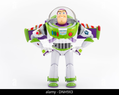 Buzz Lightyear iconic children's toy from movie Toy Story produced by Thinkway Toys
