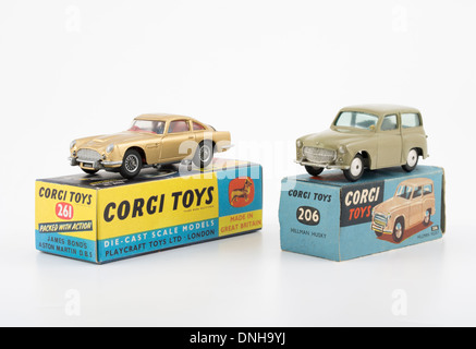 Corgi Toys Die-cast car #261 Goldfinger Aston Martin DB5 #206 Hillman Husky Stock Photo