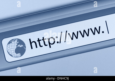 Closeup of Address Bar of Web Browser Stock Photo