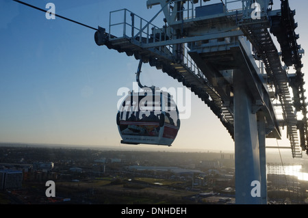 The Emirates  Air Line, over the river Thames London UK, looking south. Stock Photo