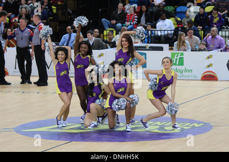 London, UK. 29th December 2013. British Basketball League, The London Lions beat The Newcastle Eagles at The Copper Cox Arena, Stratford, London Credit:  Ashok Saxena/Alamy Live News Stock Photo