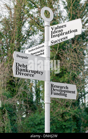 signpost showing success Stock Photo - Alamy