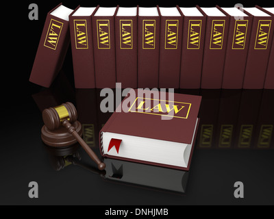 Gavel and law books, symbols of law and legal literature Stock Photo