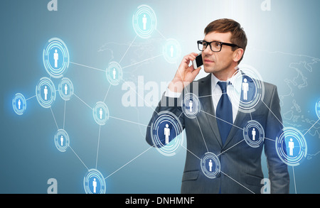 buisnessman with cell phone Stock Photo