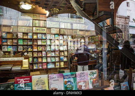 RELIGIOUS BOOK SHOP, THE HABOUS QUARTER, THE NEW MEDINA OF CASABLANCA, MOROCCO, AFRICA Stock Photo