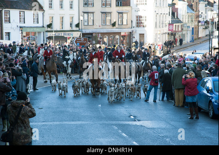 Boxing Day East Sussex and Romney March Hunt meeting in Battle a historic English town Stock Photo