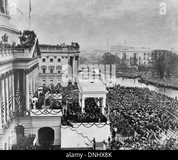 President Hoover's inauguration, March 4, 1929 - Bird's-eye view of Capitol grounds and inaugural crowds Stock Photo