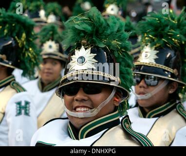 Honolulu, HI, USA. 26th Oct, 2013. October 26, 2013 - Members of the Hawaii Marching Band prior to action between the Colorado State Rams and Hawaii Rainbow Warriors at Aloha Stadium in Honolulu, HI. © csm/Alamy Live News Stock Photo