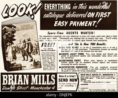1950s magazine advertisement advertising BRIAN MILLS catalogue Stock Photo