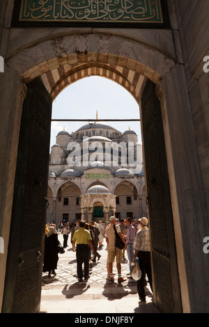 The view from the court yard of Blue Mosque Stock Photo