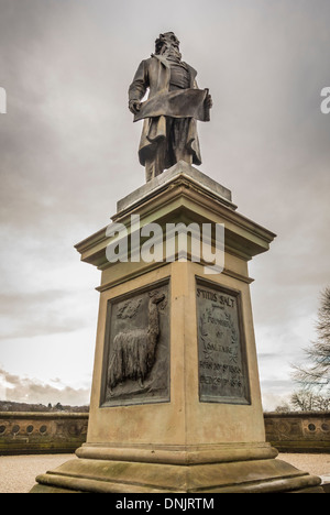 Statue of Titus Salt in Roberts Park, Saltaire, Bradford, Yorkshire ...