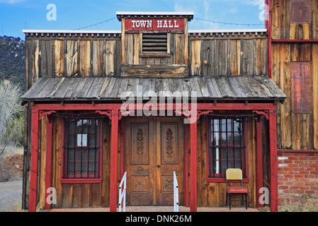 Town Hall, Pinos Altos ghost town, near Silver City, New Mexico USA Stock Photo