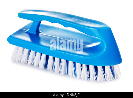 blue clothes brush, isolated on white background Stock Photo